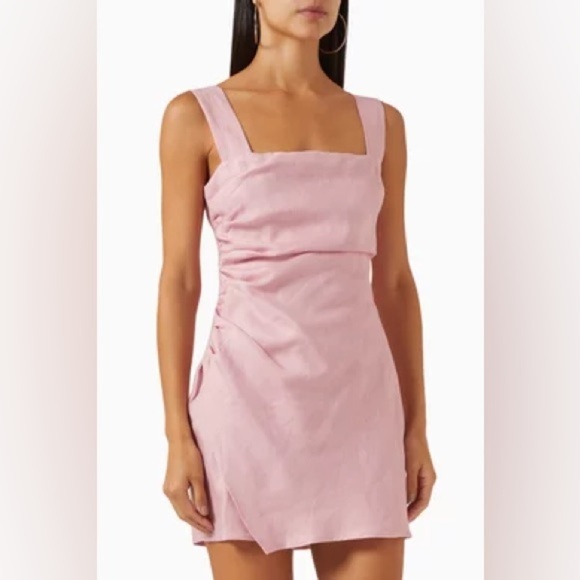 Reformation Kerrigan Linen Dress in Babygirl Pink, Size 12 - Picture 1 of 9
